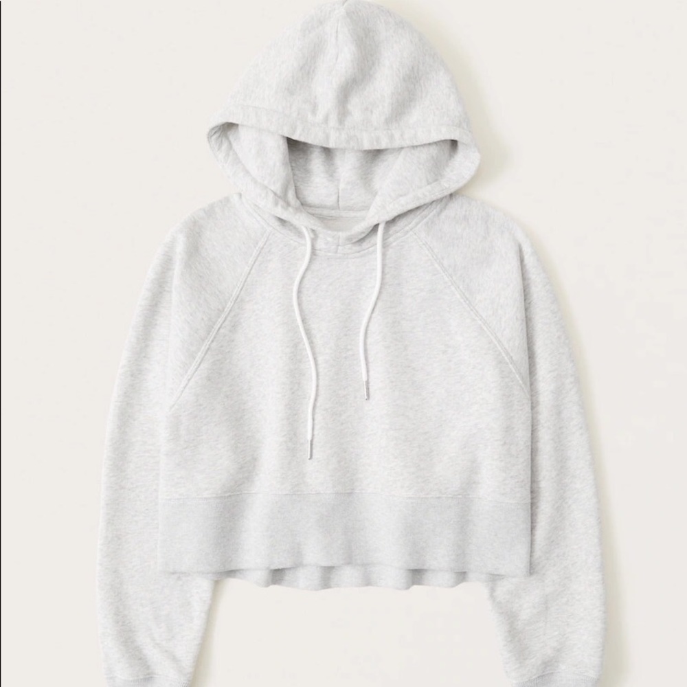A&F Cropped Grey Hoodie